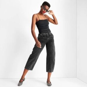 Future Collective - Women’s Mid-Rise Barrel Leg Jean Black Size 4